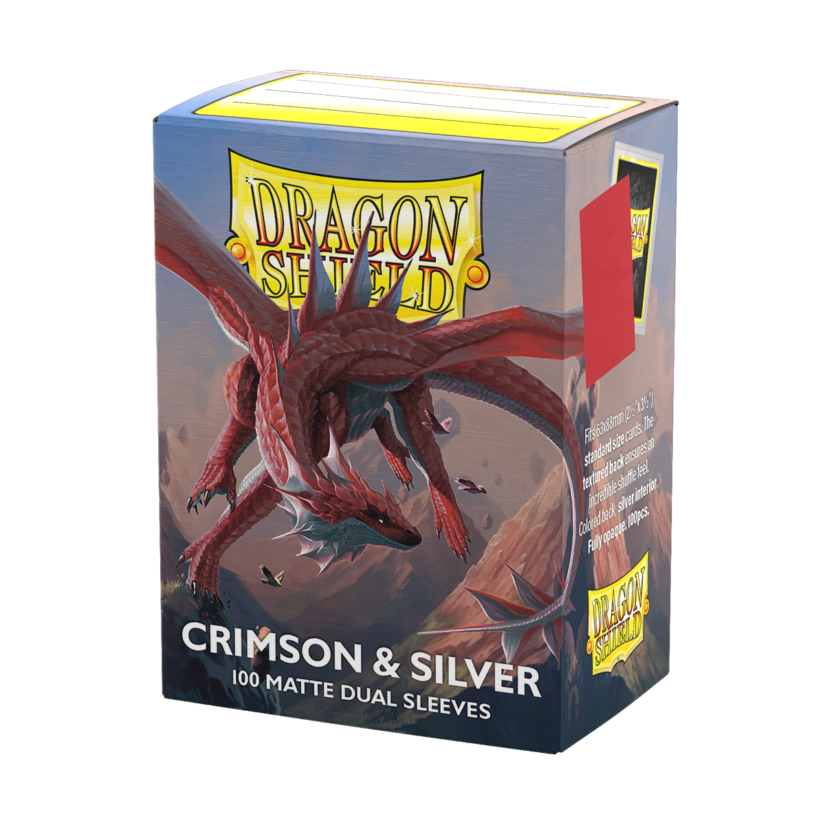 Dragon Shield – Standard size – Dual Matte – Crimson & Silver