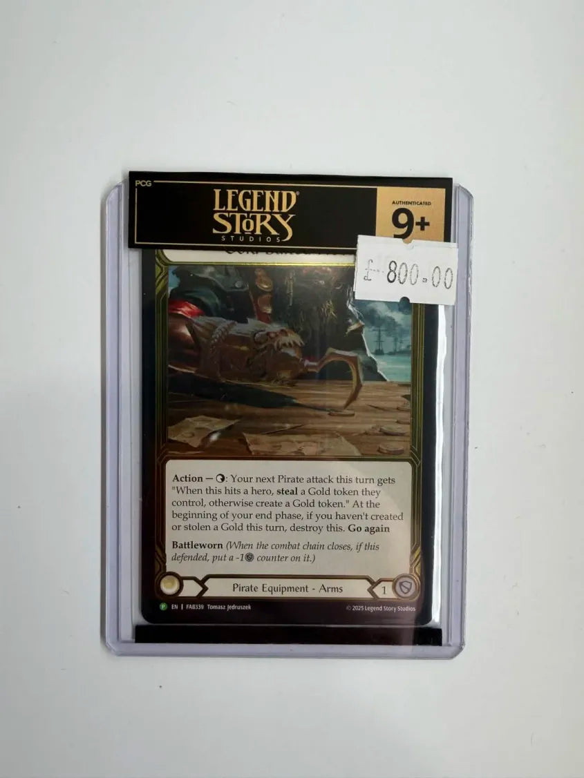 FAB Slab - Gold Baited Hook Gold Cold Foil Toploader