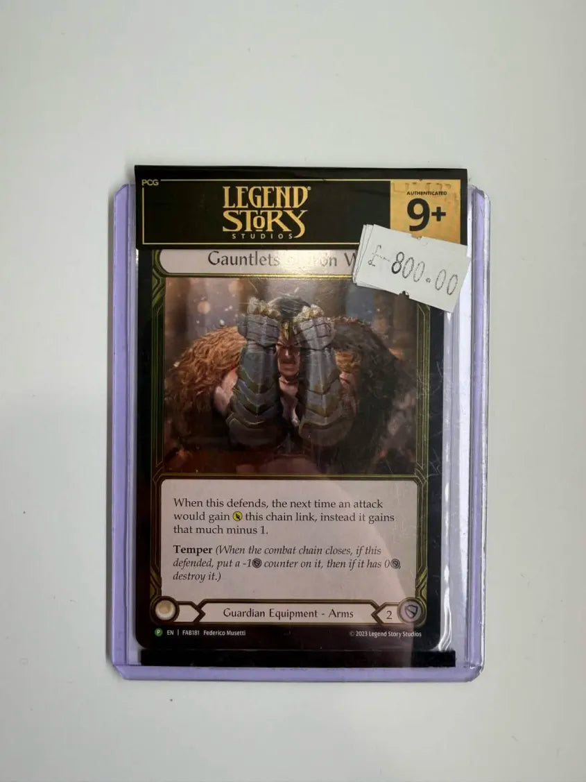 FAB Slab - Gauntlets of Iron Will Gold Cold Foil Toploader