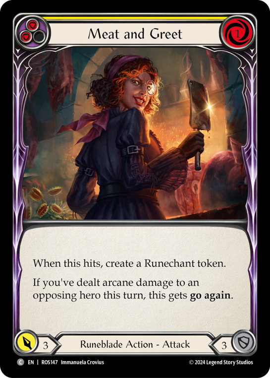 Viande et salutation (jaune)