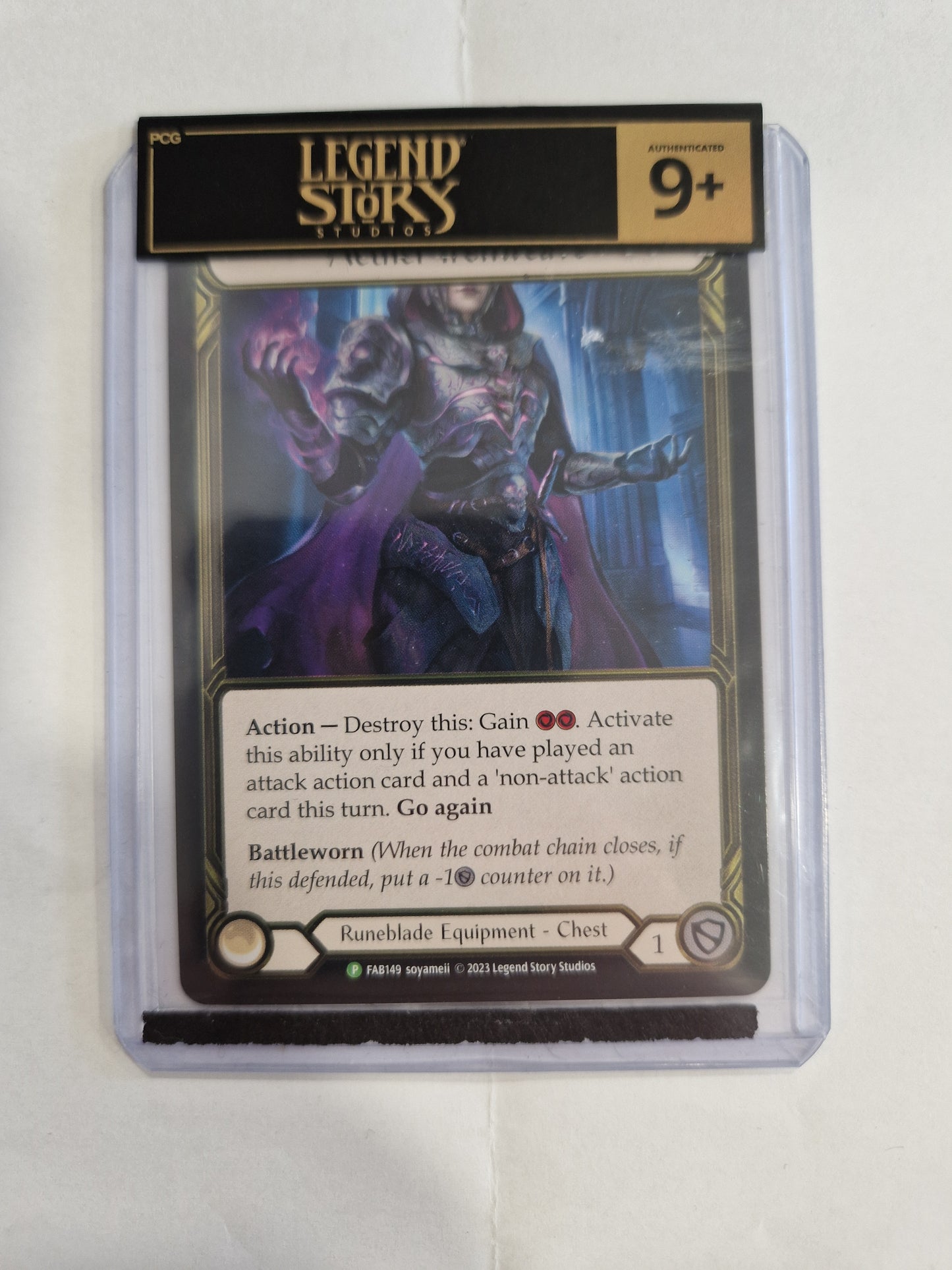 FAB Slab - Aether Ironweave Gold Cold Foil Toploader