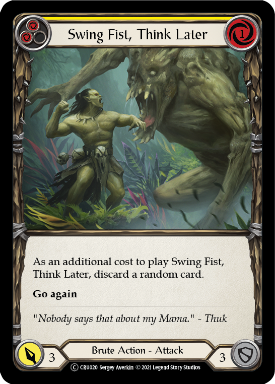 Swing Fist, Think Later (Yellow)