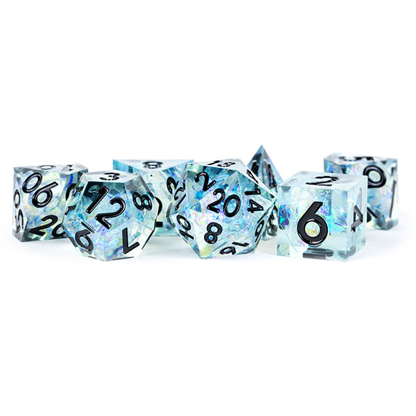 Fanroll - Handcrafted Sharp Edge Resin Dice Set: Captured Frost