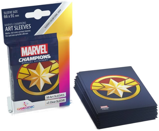 Gamegenic Marvel Champions - Pochettes artistiques Captain Marvel (50 ct.)