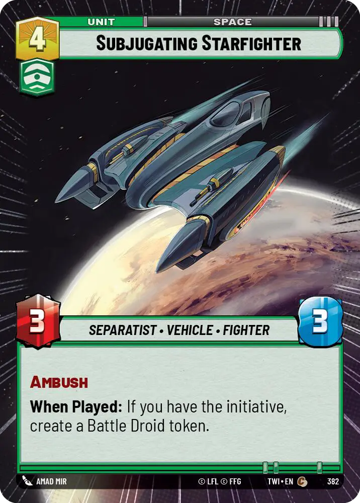 Subjugating Starfighter 