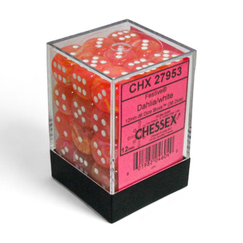 Chessex - Festive 12mm D6 Dice Block - Dahlia