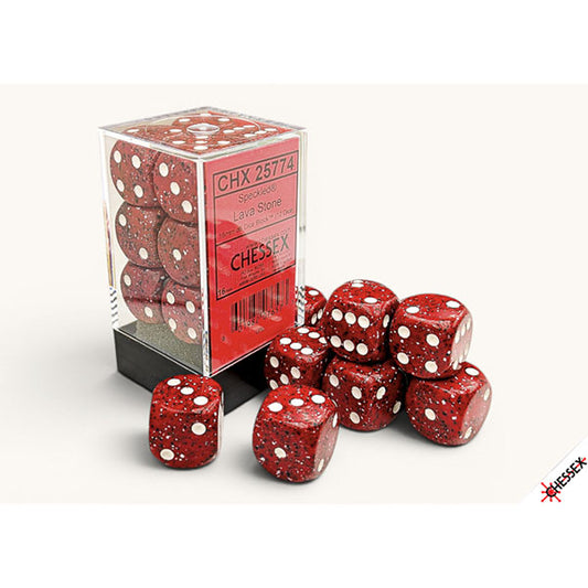 Chessex - Speckled 16mm Dice Block - Lava Stone