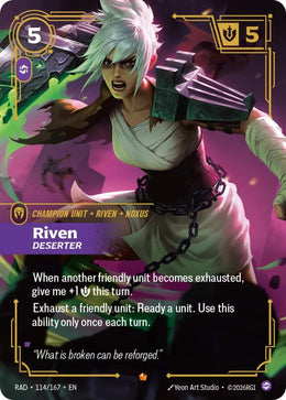 Riven, Deserter