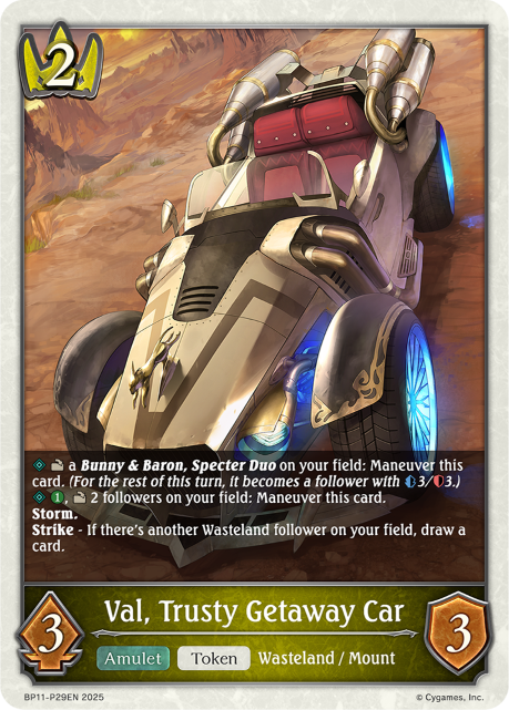 Val, Trusty Getaway Car 