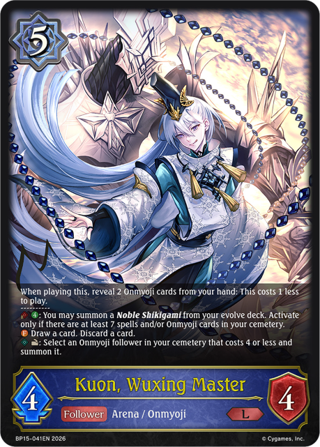 Kuon, Wuxing Master