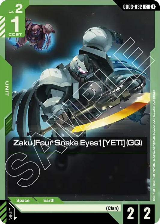 Zaku Four Snake Eyes YETI GQ