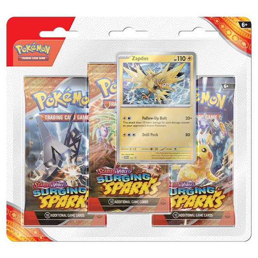 Pokemon Scarlet & Violet 8 Surging Sparks 3-Pack Blister