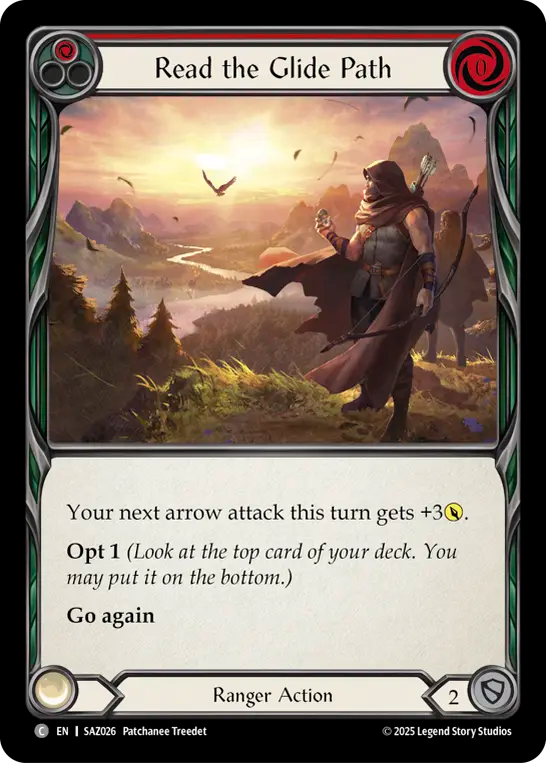 Lire le chemin de descente (rouge)