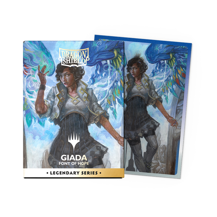 Dragon Shield MTG Legendary Series Giada, Font of Hope Matte Dual Art Sleeves, 100-pack box and sleeve design