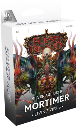 Official Flesh and Blood Silver Age Outbreak Mortimer Living Virus deck box