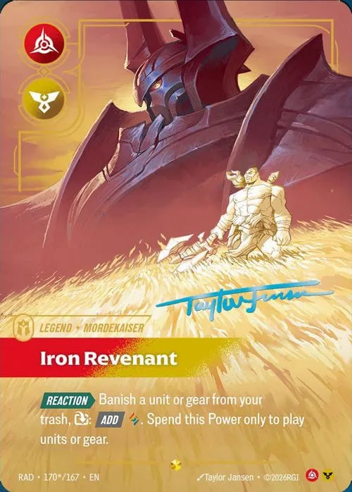 Mordekaiser, Iron Revenant - Riftbound Radiance Signed Foil 170*/167