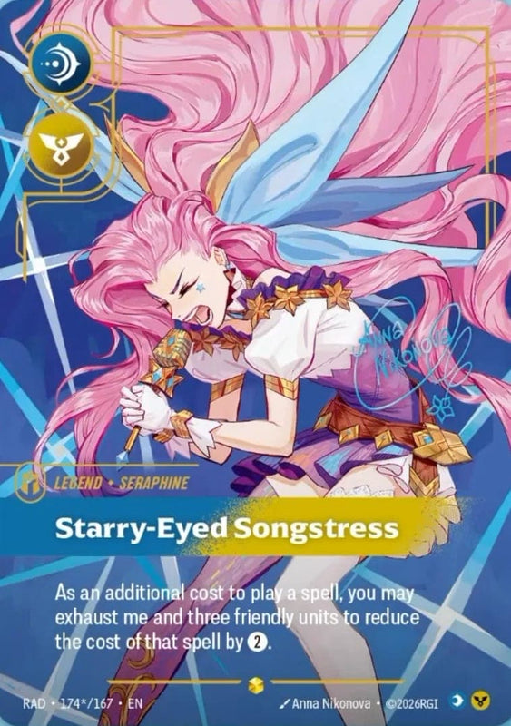Seraphine, Starry-Eyed Songstress - Riftbound Radiance Signed Foil 174*/167