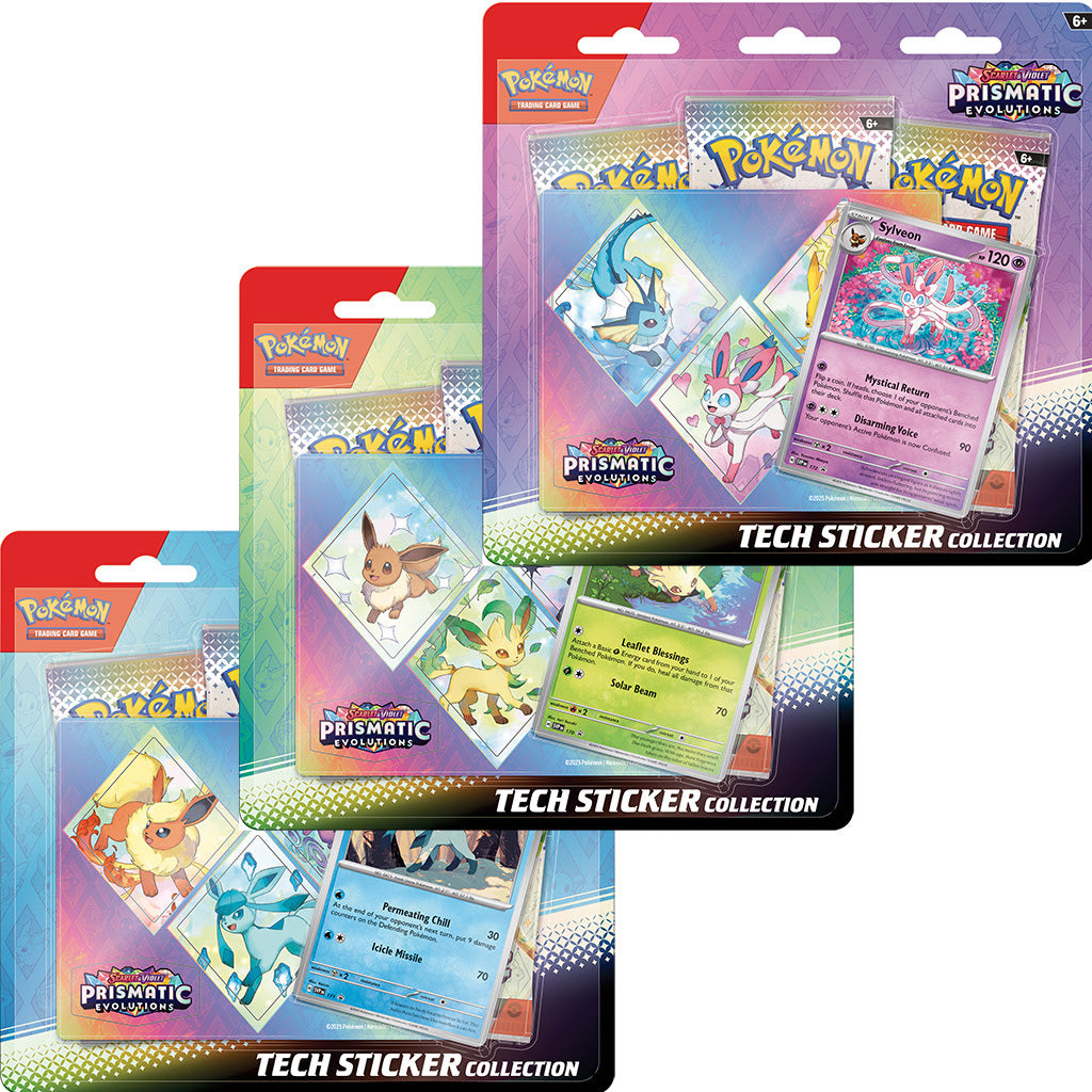 Pokemon Scarlet & Violet 8.5 Prismatic Evolutions Tech Sticker Collection - Assorted Display