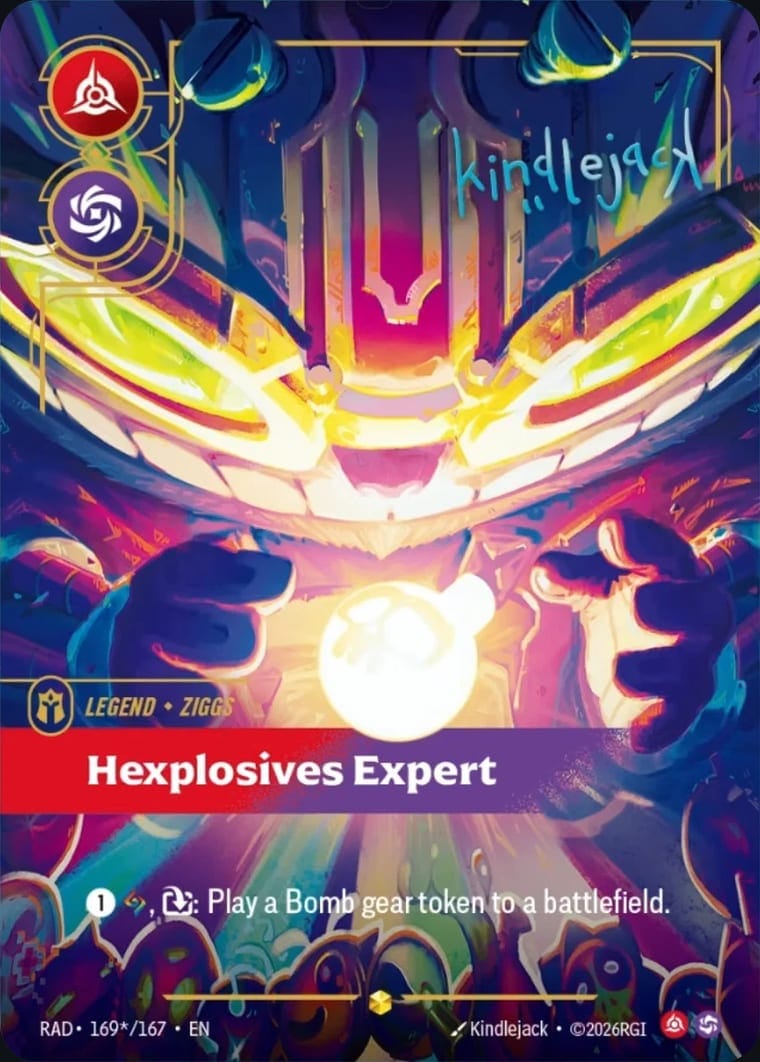 Ziggs, Hexplosives Expert - Riftbound Radiance Signed Foil 169*/167
